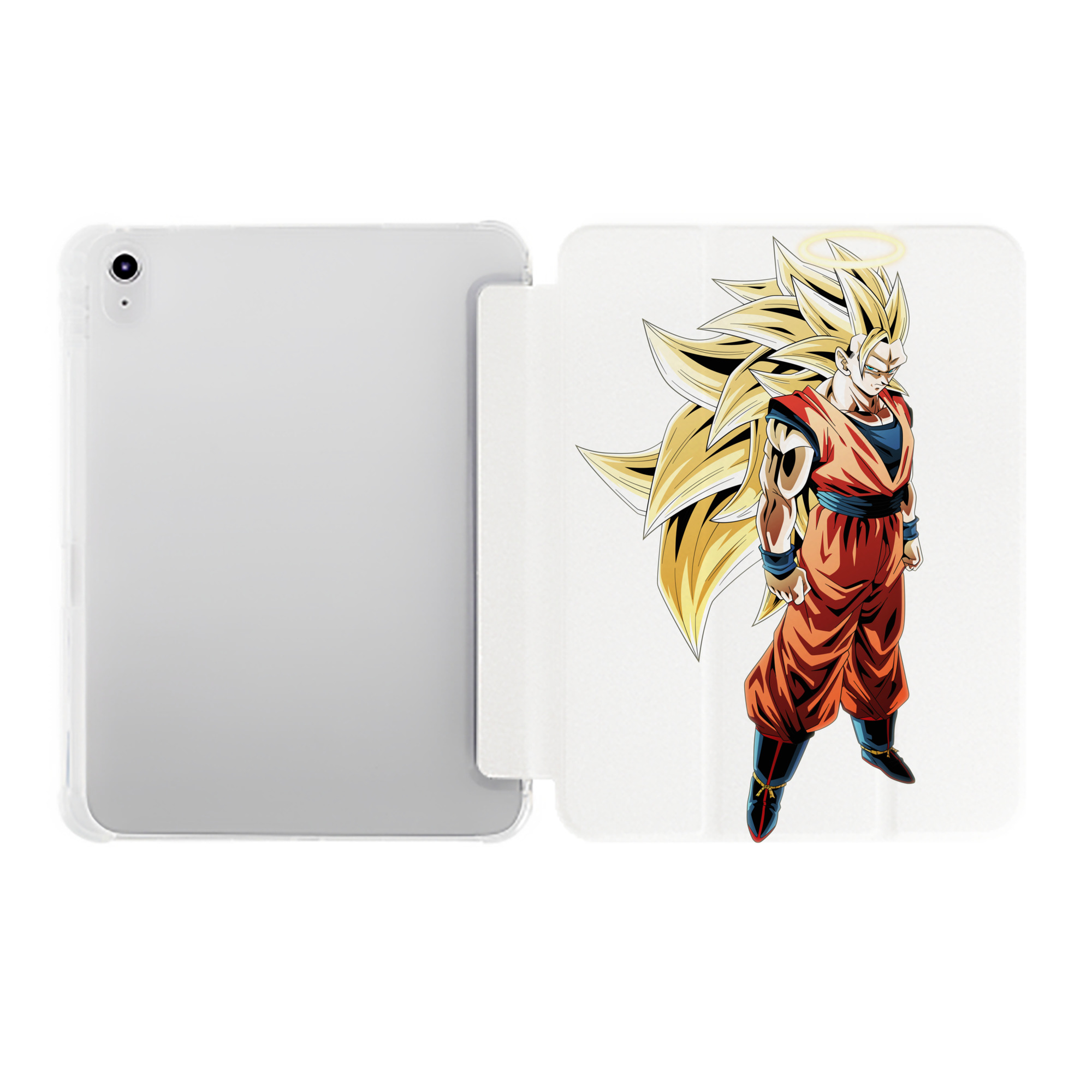 （画像用） ドラゴンボール 孫悟空（そん ごくう）Son Goku カカロット DRAGON BALL Kakarotto IPad ケース ペン収納付き 三つ折りスタンド PUレザー×シリコン 対応機種9.5/10.5/10.9インチ